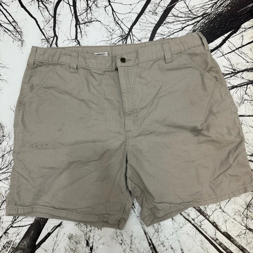 Two Carhartt Men's Khaki Shorts Size 42 Original Fit - Picture 9 of 12
